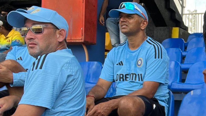 Team India Head Coach Rahul Dravid, Chief Selector Ajit Agarkar Attend SL vs BAN Asia Cup 2023 Super Four Match at R Premadasa Stadium in Colombo (See Pic)