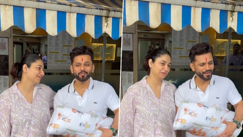 Rahul Vaidya and Disha Parmar Make First Appearance With Their Baby Girl Outside Hospital (Watch Video)