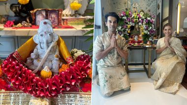 Ganesh Chaturthi 2023: Rajkummar Rao and Wife Patralekhaa Celebrate Ganeshotsav with an Eco-Friendly Bappa (View Pics)