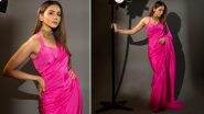 Rakul Preet Singh in This Beautiful Satin Pink Saree With Statement Neckpiece Is a Summer Dream (View Pics)