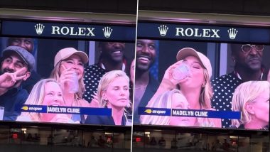 Ranbir Kapoor Photobombing Outer Banks Actress Madelyn Cline During US Open Is Winning the Internet (Watch Video)