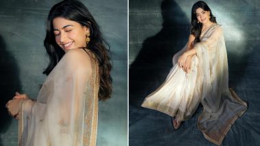 Rashmika Mandanna aka Srivalli Looks Absolutely Stunning in Golden Saree, Check Out Pushpa 2 Actress' Latest Pictures!