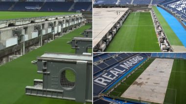 Real Madrid New Stadium: Los Blancos Reveal Stunning New Retractable Pitch at Iconic Santiago Bernabeu Stadium; Here’s How This Feature Is a Game-Changer! (Watch Video)