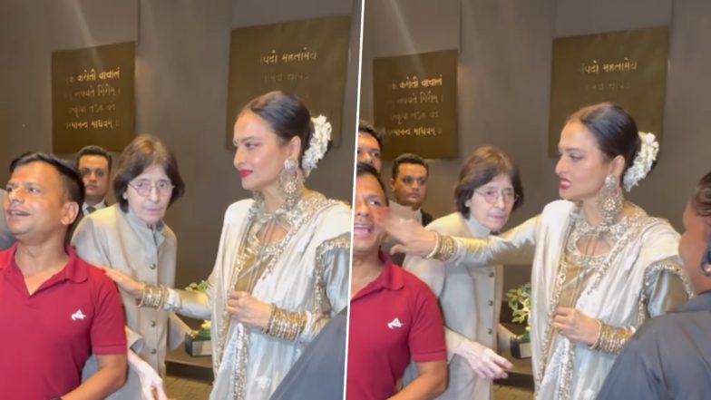 Rekha Playfully Slaps a Paparazzi When He Tries to Click Selfie With Her, Video Goes Viral – WATCH