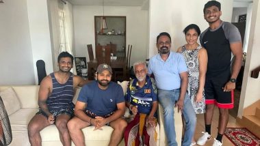 Rohit Sharma Visits Popular Sri Lankan Cricket Fan Percy Abeysekera at His Residence, Video and Pic Goes Viral!