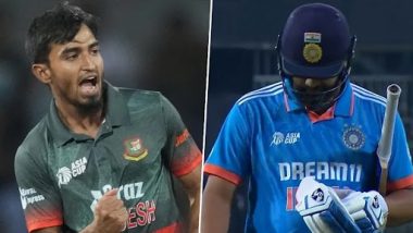 Rohit Sharma Dismissal Video: Watch Debutant Tanzim Hasan Sakib Dismiss Indian Captain During IND vs BAN Asia Cup 2023 Super Four Match