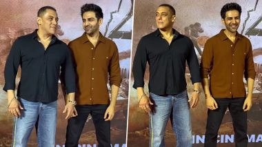 Gadar 2 Success Party: Salman Khan Arrives in His New Bald Look, Poses with Kartik Aaryan (Watch Video)