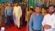 Ganesh Chaturthi 2023: Salman Khan and Maharashtra CM Eknath Shinde Visit Rahul Kanal’s House For Ganapati Puja Celebration (Watch Video)