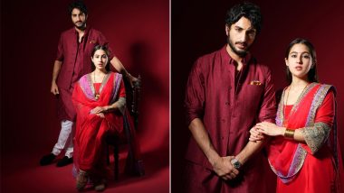 Sara Ali Khan and Ibrahim Ali Khan Set Major Sibling Goals in Matching Red Outfits (View Pics)