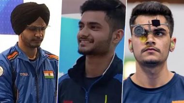 Asian Games 2023: Sarabjot Singh, Shiva Narwal, Arjun Singh Cheema Win Gold Medal in Men’s 10m Air Pistol Team Event As Indian Shooters Continue To Shine in Hangzhou