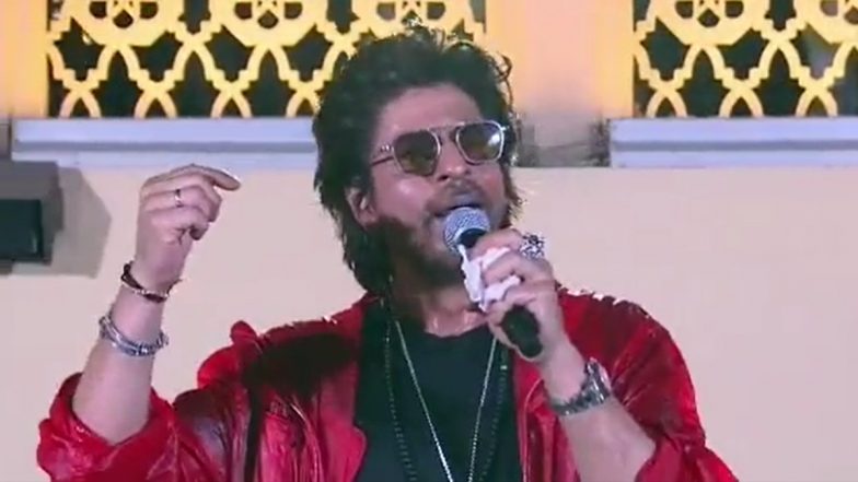 Jawan: Fans Cheer As Shah Rukh Khan Says Viral ‘Beta–Baap’ Dialogue During Film’s Trailer Screening Event at Dubai’s Burj Khalifa (Watch Video)