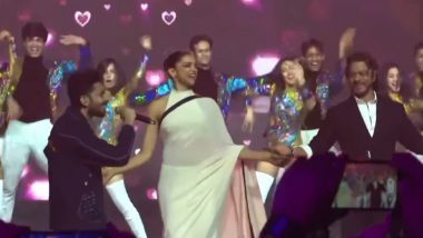 Jawan Success Meet: Shah Rukh Khan and Deepika Padukone Win Hearts As They Groove with Anirudh Ravichander on ‘Chaleya’ Song (Watch Video)