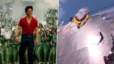 Jawan Fever: Shah Rukh Khan Fans in Chennai Offer Milk to King Khan’s Poster, Dances on Dhol Beats (Watch Video)