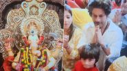 Post Jawan’s Success, Shah Rukh Khan Visits Mumbai’s Lalbaugcha Raja With Son AbRam to Seek Bappa’s Blessings (View Pics & Video)