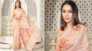 Shehnaaz Gill&rsquo;s Soft Pink Floral Saree Is a Summer Ethnic Dream Come to Life (View Pics)