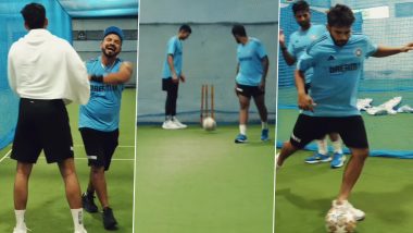 Shreyas Iyer, Shardul Thakur and Other Indian Cricket Team Members Have a Fun Football Face-Off Ahead of IND vs PAK Asia Cup 2023 Super Four Match (Watch Video)