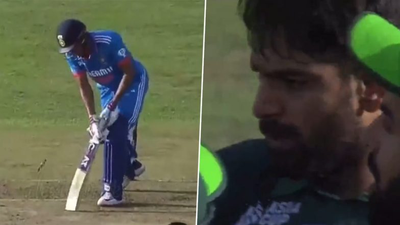 Shubman Gill Dismissal Video: Watch Haris Rauf Dismiss Indian Opener With Fiery Delivery During IND vs PAK Asia Cup 2023 Match