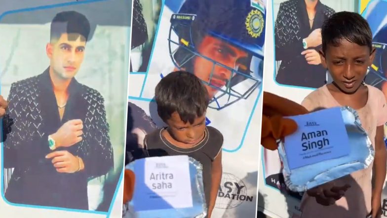 Shubman Gill’s Fans Distribute Food to Underprivileged Children on Occasion of Cricketer’s 24th Birthday, Adorable Video Goes Viral