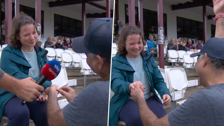 'She Said YES' Spectator Proposes Partner At the County Ground During ENG-W vs SL-W 2nd ODI 2023, Video Goes Viral!