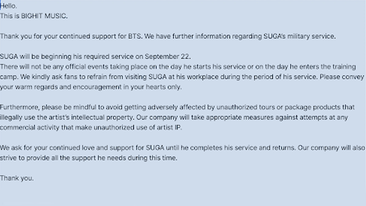 BTS: Suga Gives Health Update in First Weverse Post After Contracting  Covid-19 - News18