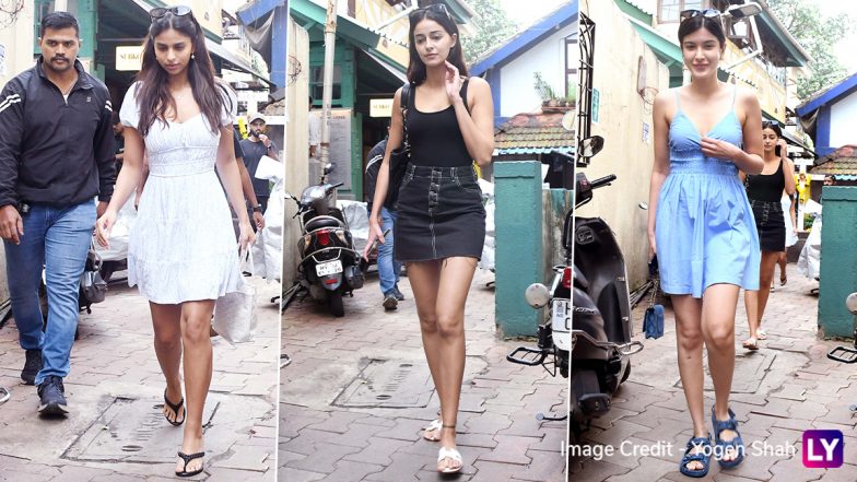 Suhana Khan, Ananya Panday and Shanaya Kapoor Show How to Casually Dress Up in Mumbai's Weather (View Pics)