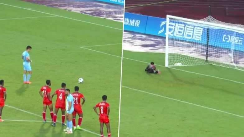 Sunil Chhetri Goal Video: Watch Indian Football Team Captain Convert From Spot Against Bangladesh in Asian Games 2023