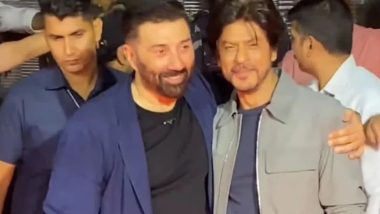 Sunny Deol and Shah Rukh Khan Bury Old Hatchet as They Pose Together for Paps at Gadar 2 Success Party (View Pics)