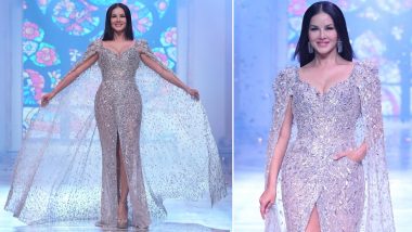 Sunny Leone Radiates Glitz and Glamour in Stunning Thigh-Slit Sequin Gown (View Pics)