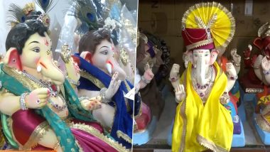 Ganesh Chaturthi 2023: Artisans in Surat Give Final Touches to Ganpati Idols Ahead of Ganeshotsav Festival (Watch Video)