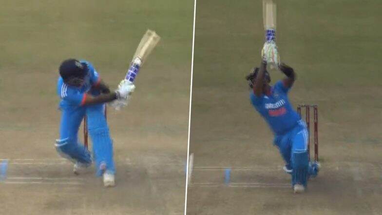 Four Sixes in Four Balls! Suryakumar Yadav Unleashes Carnage Against Cameron Green During IND vs AUS 2nd ODI 2023 (Watch Video)