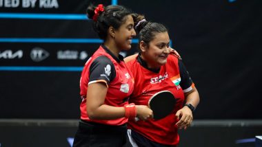 Sutirtha Mukherjee and Ayhika Mukherjee Script History, Ensure First Ever Women's Doubles Table Tennis Medal For India in Asian Games By Entering Semifinal