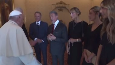 Sylvester Stallone Meets Pope Francis in Vatican City During His Family Trip to Italy (Watch Video)