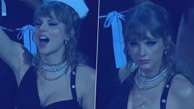 Taylor Swift is a Total Mood as She Grooves to Demi Lovato's 'Cool For The Summer' at VMAs (Watch Video)