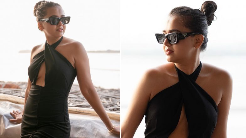 Tejasswi Prakash Nails the Black Halter Neck Cut-Out Dress Like a Pro (View Pics)