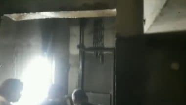 Thane Lift Collapse Video: Five Workers Killed, Two Injured After Service Lift Crashes in Balkumb