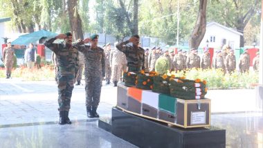 Anantnag Encounter: Jammu and Kashmir LG Manoj Sinha, Indian Army, Police Pay Tribute to Soldier Sepoy Pardeep Singh Killed in Gunfight