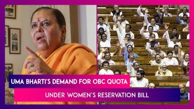 PM Narendra Modi In Bhopal: BJP Leader Uma Bharti Raises Demand For OBC Quota Under Women’s Reservation Bill