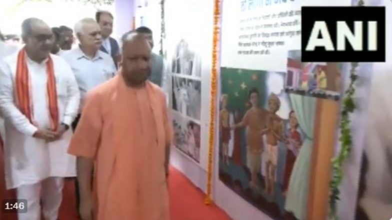 PM Narendra Modi Birthday: Uttar Pradesh CM Yogi Adityanath Inaugurates Exhibition Based on the Life of Prime Minister (Watch Video)