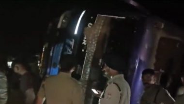 Uttarakhand Road Accident: Bus Coming From Lakhimpur Kheri Overturns After Hitting Divider in Udham Singh Nagar, Several Passengers Injured (Watch Video)