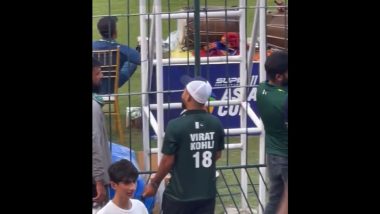 Virat Kohli in Lahore! Fan Wearing Pakistan Jersey With Indian Cricket Star's Name On Back Spotted During PAK vs BAN Asia Cup 2023 Match, Video Goes Viral!