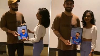 Sri Lankan Fan Gifts Virat Kohli Hand Made Portrait, Video of Star Indian Cricketer's Reaction Goes Viral!