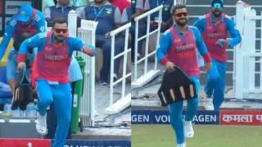 Virat Kohli Carries Drinks for Teammates During IND vs BAN Asia Cup 2023 Super Four Match After Being Rested (Watch Video)