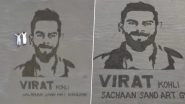 Virat Kohli&rsquo;s Fan in Gwadar, Balochistan Creates Beautiful Sand Art of Indian Cricket Star; Video Goes Viral