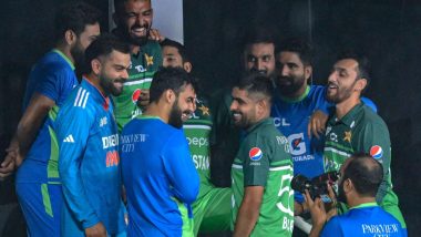 Virat Kohli’s Picture With Babar Azam, Shadab Khan and Other Pakistan Players Goes Viral After Rain Washes Out IND vs PAK Asia Cup 2023 Match