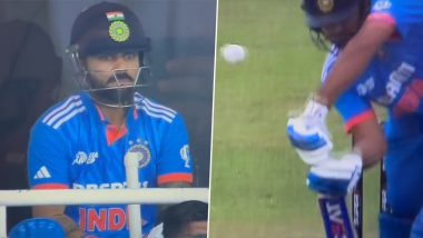 Virat Kohli’s Reaction to Shaheen Afridi Beating Rohit Sharma’s Bat Before His Dismissal During IND vs PAK Asia Cup 2023 Match Goes Viral!