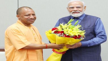 CM Yogi Meets PM Modi: Uttar Pradesh Chief Minister Yogi Adityanath Meets PM Narendra Modi in Delhi; Discusses Ram Temple Construction in Ayodhya