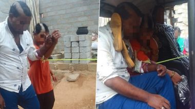 Couple Paraded in Andhra Pradesh: Woman, Her Paramour’s Head Partially Tonsured, Paraded by Man’s Wife and In-Laws at Lepakshi Village in Sri Sathyasai District (Watch Video)