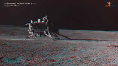Chandrayaan-3 Mission Update: ISRO Releases 3D 'Anaglyph' Images of Vikram Lander From South Pole of Moon's Surface (See Pic)