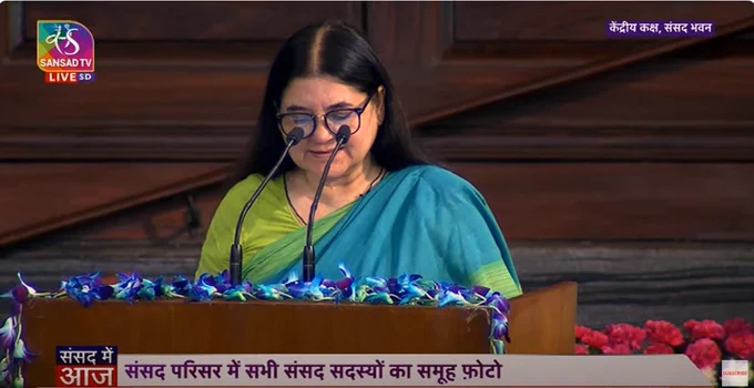 ‘Beti Bachao, Beti Padhao’ Campaign Has Brought a Lasting Change, Says BJP Leader Maneka Gandhi in Joint Sitting of Parliament (Watch Video)