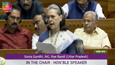 ‘Was Rajiv Gandhi’s Dream’: Congress Leader Sonia Gandhi Supports Women’s Reservation Bill, Seeks Quota for SC, ST and OBC Communities (Watch Video)